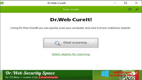 স্ক্রিনশট Dr.Web CureIt Windows 8