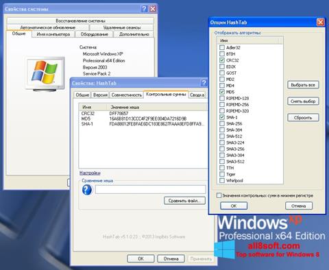 স্ক্রিনশট HashTab Windows 8