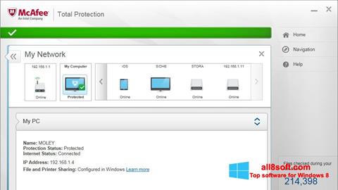স্ক্রিনশট McAfee Total Protection Windows 8