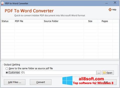 স্ক্রিনশট PDF to Word Converter Windows 8