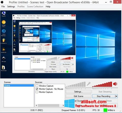 স্ক্রিনশট Open Broadcaster Software Windows 8