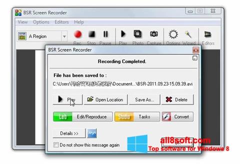 স্ক্রিনশট BSR Screen Recorder Windows 8