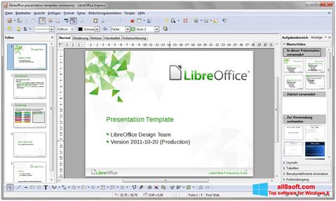 স্ক্রিনশট LibreOffice Windows 8
