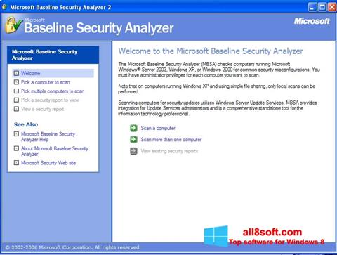 স্ক্রিনশট Microsoft Baseline Security Analyzer Windows 8