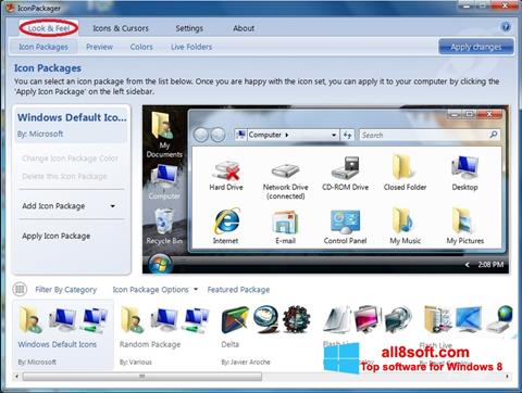 স্ক্রিনশট IconPackager Windows 8