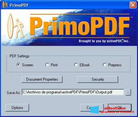 স্ক্রিনশট PrimoPDF Windows 8