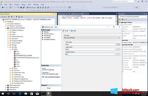 স্ক্রিনশট Microsoft SQL Server Windows 8