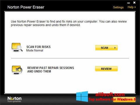 স্ক্রিনশট Norton Power Eraser Windows 8