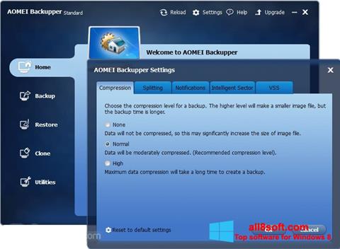 স্ক্রিনশট AOMEI Backupper Windows 8