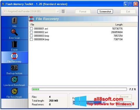 স্ক্রিনশট Flash Memory Toolkit Windows 8