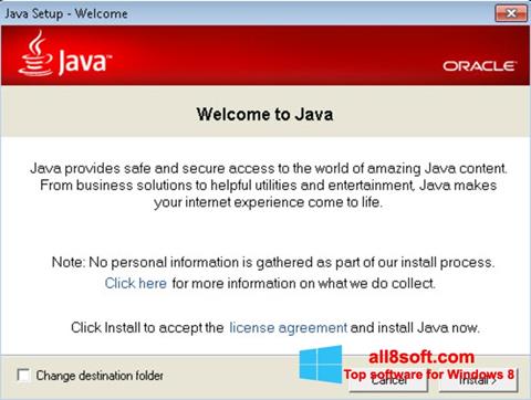 স্ক্রিনশট Java Runtime Environment Windows 8