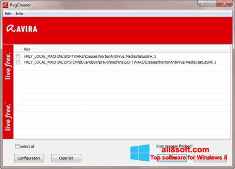 স্ক্রিনশট Avira Registry Cleaner Windows 8