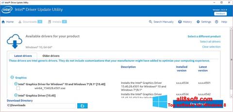 স্ক্রিনশট Intel Driver Update Utility Windows 8